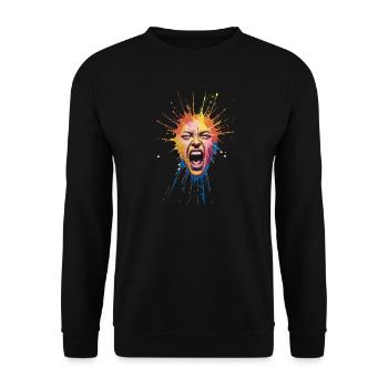 Expression faciale de l’explosion de la couleur explosive - Sweat-shirt Unisexe - noir - Devant - Alina (178cm) & Michal (187cm)