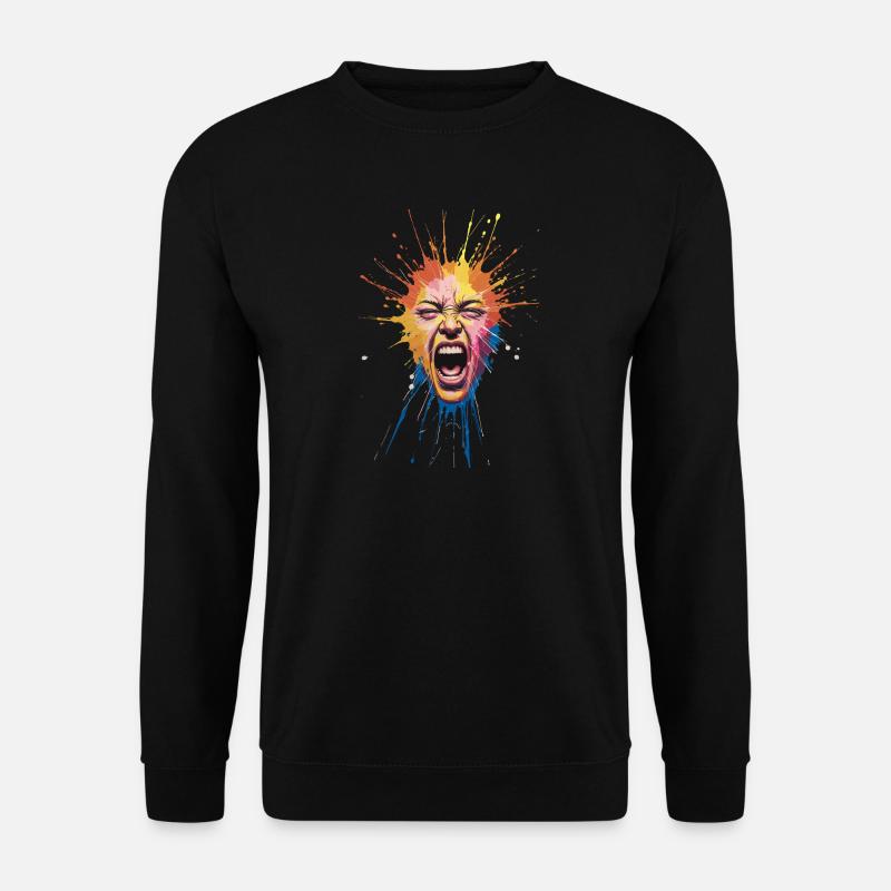 Explosive Farbexplosion Gesicht Ausdrücken - Unisex Pullover - Schwarz