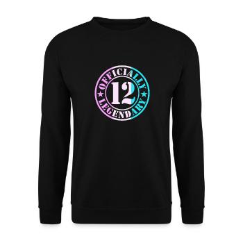 12e anniversaire Garçon Fille Légende Niveau 12 - Sweat-shirt Unisexe - noir - Devant - Alina (178cm) & Michal (187cm)