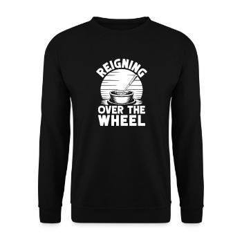 Pottery Artists Over The Wheel Pottery - Unisex Pullover - Schwarz - Vorne - Alina (178cm) & Michal (187cm)