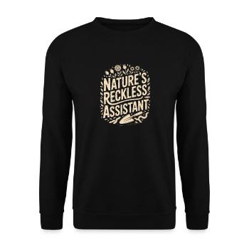 Nature's Reckless Assistant - Unisex Sweatshirt - black - Front - Alina (178cm) & Michal (187cm)