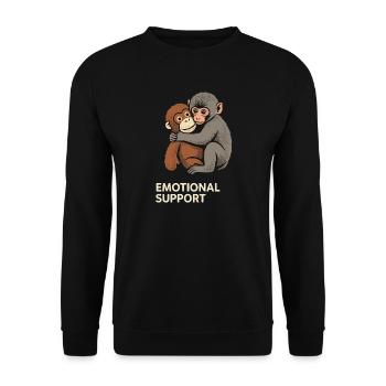 Emotional Support Baby Monkey Punch - Unisex Sweatshirt - black - Front - Alina (178cm) & Michal (187cm)