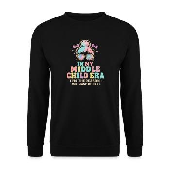 Daughter Family Humor In My Middle Child Era - Unisex Sweatshirt - black - Front - Alina (178cm) & Michal (187cm)