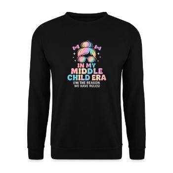 Daughter Family Humor In My Middle Child Era - Unisex Sweatshirt - black - Front - Alina (178cm) & Michal (187cm)