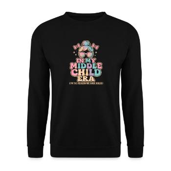 Daughter Family Humor In My Middle Child Era - Unisex Sweatshirt - black - Front - Alina (178cm) & Michal (187cm)