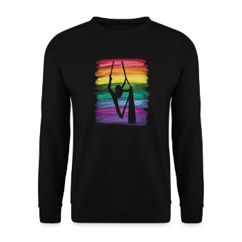 Vertical Cloth Vintage Aerial Acrobatics Aerial Silk - Unisex Sweatshirt - black - Front - Alina (178cm) & Michal (187cm)