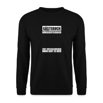 Gästebuch Bürgersteigbier Ortskontrollfahrt OKF - Unisex Pullover - Schwarz - Vorne - Alina (178cm) & Michal (187cm)