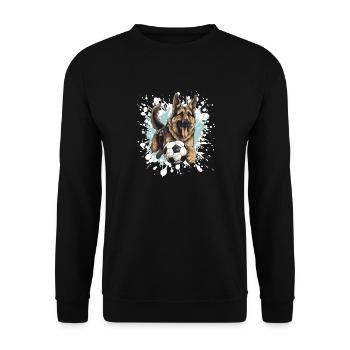 German Shepherd Dog Football Sports - Unisex Sweatshirt - black - Front - Alina (178cm) & Michal (187cm)