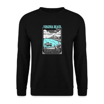 Virginia Beach Küstenjewel - Unisex Pullover - Schwarz - Vorne - Alina (178cm) & Michal (187cm)
