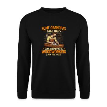 Cool Grandpas Do Woodworking Humor - Unisex Sweatshirt - black - Front - Alina (178cm) & Michal (187cm)
