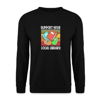 Bookworm Library Bookworm Book Reading - Unisex Sweatshirt - black - Front - Alina (178cm) & Michal (187cm)