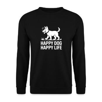 Happy Dog Happy Life Dog Nose Work - Unisex Sweatshirt - black - Front - Alina (178cm) & Michal (187cm)