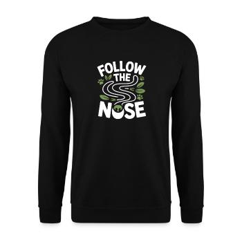 Follow The Nose Dog Nose Work Fun - Unisex Sweatshirt - black - Front - Alina (178cm) & Michal (187cm)