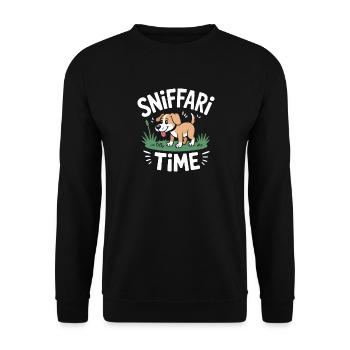 Sniffari Time Dog Nose Work Fun - Unisex Sweatshirt - black - Front - Alina (178cm) & Michal (187cm)