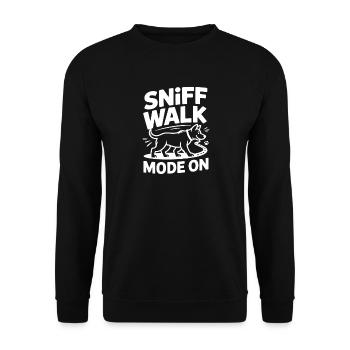 Sniff Walk Mode On Dog Nose Work Fun - Unisex Sweatshirt - black - Front - Alina (178cm) & Michal (187cm)