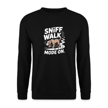 Sniff Walk Mode On Dog Nose Work Fun - Unisex Sweatshirt - black - Front - Alina (178cm) & Michal (187cm)