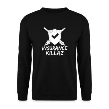Insurance Agent Costume Insurance Killaz Medicare - Unisex Pullover - Schwarz - Vorne - Alina (178cm) & Michal (187cm)