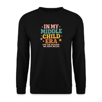 Daughter Family Humor In My Middle Child Era - Unisex Sweatshirt - black - Front - Alina (178cm) & Michal (187cm)