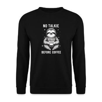 No conversation in front of coffee lover sloth - Unisex Sweatshirt - black - Front - Alina (178cm) & Michal (187cm)