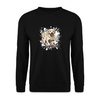 Labrador Hund Fussball Sport - Unisex Pullover - Schwarz - Vorne - Alina (178cm) & Michal (187cm)