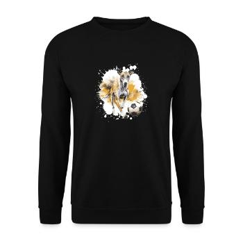 Greyhound Hund Fussball Team - Unisex Pullover - Schwarz - Vorne - Alina (178cm) & Michal (187cm)