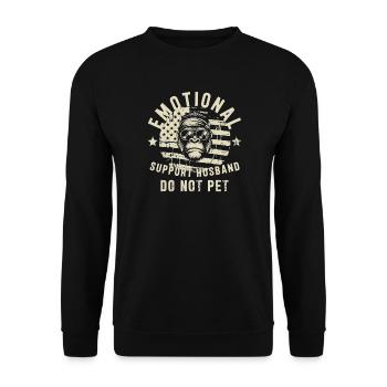 Emotional Support Husband Do Not Pet - Unisex Sweatshirt - black - Front - Alina (178cm) & Michal (187cm)