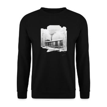 Silent Winter Modern Cabin - Unisex Sweatshirt - black - Front - Alina (178cm) & Michal (187cm)