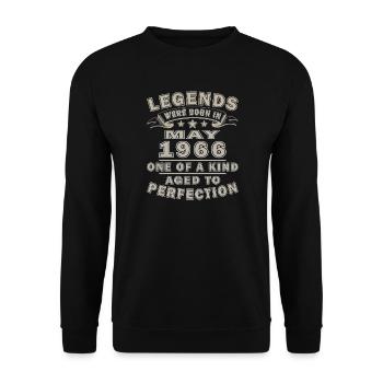 Birthday Present May 1966 - Unisex Sweatshirt - black - Front - Alina (178cm) & Michal (187cm)
