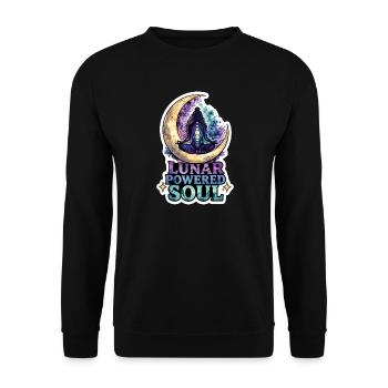 Méditation lunaire, pleine conscience lunaire, spirituel - Sweat-shirt Unisexe - noir - Devant - Alina (178cm) & Michal (187cm)