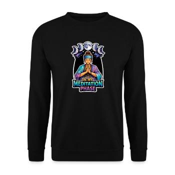 Méditation lunaire, pleine conscience lunaire, spirituel - Sweat-shirt Unisexe - noir - Devant - Alina (178cm) & Michal (187cm)