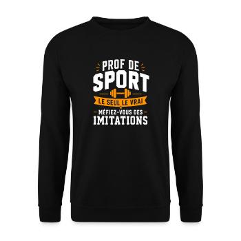 Prof de sport - Sweat-shirt Unisexe - noir - Devant - Alina (178cm) & Michal (187cm)