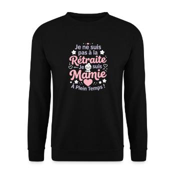 Mamie en Plein Temps - Sweat-shirt Unisexe - noir - Devant - Alina (178cm) & Michal (187cm)
