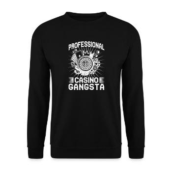 Casino Gambler Professional Casino Gangsta - Unisex Pullover - Schwarz - Vorne - Alina (178cm) & Michal (187cm)