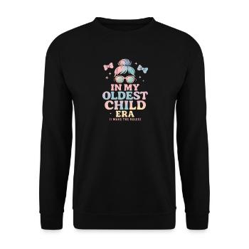 Daughter Family Humor In My Oldest Child Era - Unisex Sweatshirt - black - Front - Alina (178cm) & Michal (187cm)