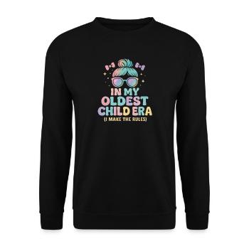 Daughter Family Humor In My Oldest Child Era - Unisex Sweatshirt - black - Front - Alina (178cm) & Michal (187cm)