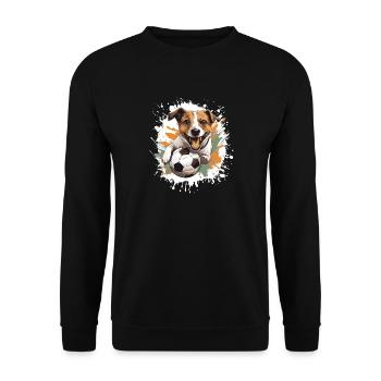Dogue Allemand Chien Football Sports - Sweat-shirt Unisexe - noir - Devant - Alina (178cm) & Michal (187cm)