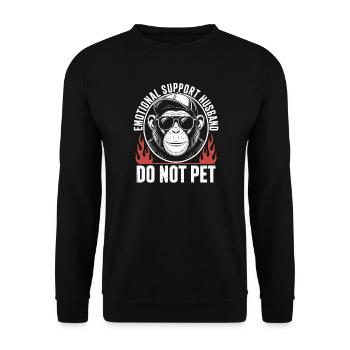 Soutien émotionnel Mari Singe - Sweat-shirt Unisexe - noir - Devant - Alina (178cm) & Michal (187cm)
