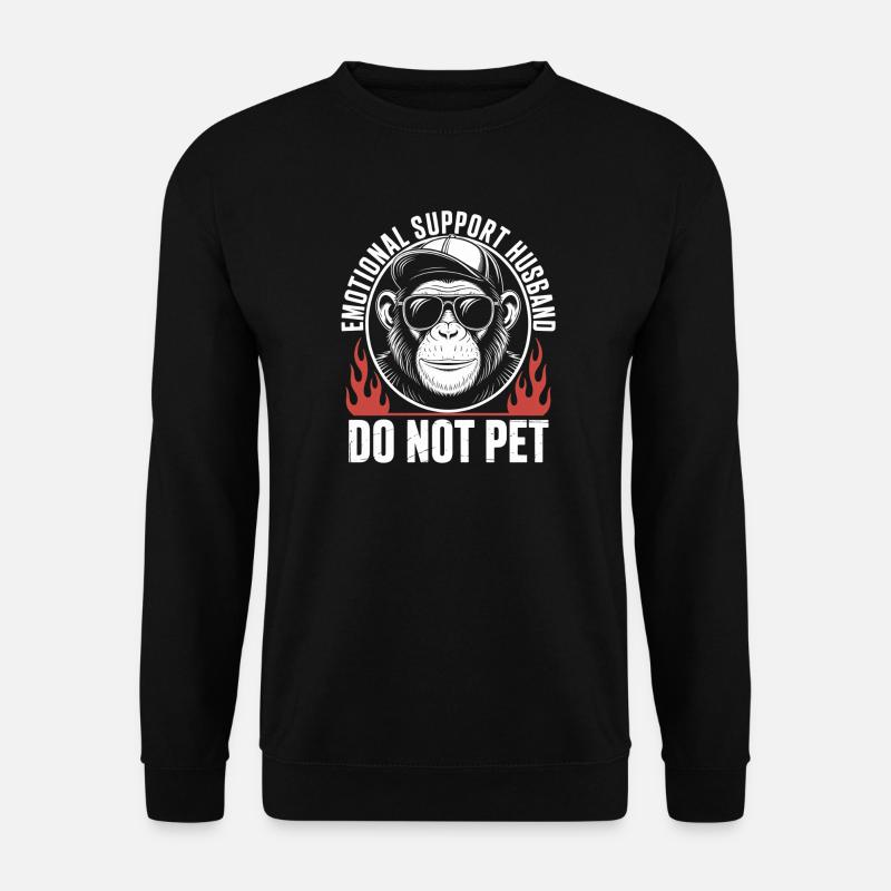 Emotional Support Husband Monkey - Unisex Sweatshirt - black