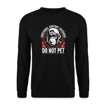 Emotional Support Monkey Do Not Pet - Unisex Sweatshirt - black - Front - Alina (178cm) & Michal (187cm)