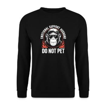 Emotionale Unterstützung: Affe nicht streicheln - Unisex Pullover - Schwarz - Vorne - Alina (178cm) & Michal (187cm)