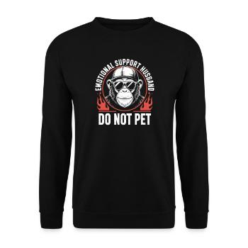 Emotional Support Husband Do Not Pet - Unisex Sweatshirt - black - Front - Alina (178cm) & Michal (187cm)