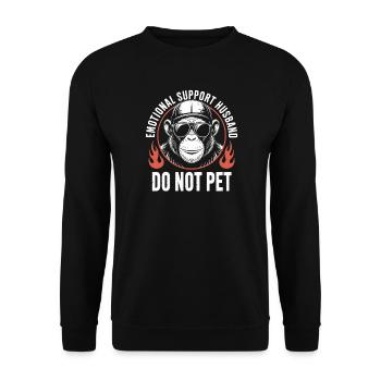 Do Not Pet: Emotional Support Husband - Unisex Sweatshirt - black - Front - Alina (178cm) & Michal (187cm)