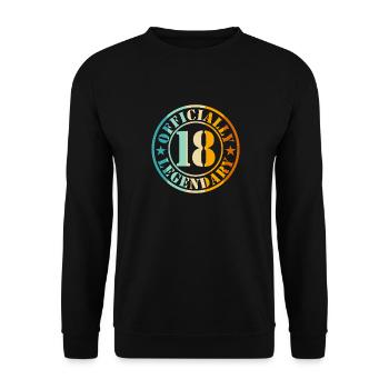 18. Geburtstag Junge Mädchen Legende Level 18 - Unisex Pullover - Schwarz - Vorne - Alina (178cm) & Michal (187cm)