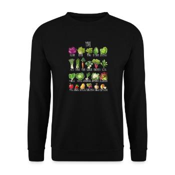 Hobby Garten Mai Obst & Gemüse für grüne Daumen - Unisex Pullover - Schwarz - Vorne - Alina (178cm) & Michal (187cm)