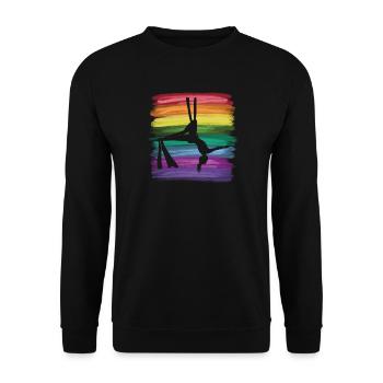 Vertikaltuch Vintage Luftakrobatik Aerial Silk - Unisex Pullover - Schwarz - Vorne - Alina (178cm) & Michal (187cm)