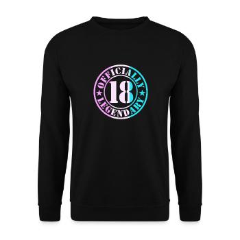 18e anniversaire Garçon Fille Légende Niveau 18 - Sweat-shirt Unisexe - noir - Devant - Alina (178cm) & Michal (187cm)