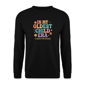 Daughter Family Humor In My Oldest Child Era - Unisex Sweatshirt - black - Front - Alina (178cm) & Michal (187cm)