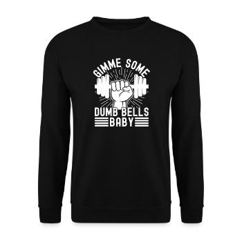 Gym Junkies Gimme Some Dumb Bells Calisthenics - Unisex Sweatshirt - black - Front - Alina (178cm) & Michal (187cm)