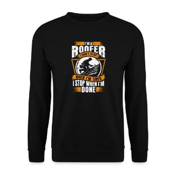 Endurance Motif: Never Listen to Roofers - Unisex Sweatshirt - black - Front - Alina (178cm) & Michal (187cm)