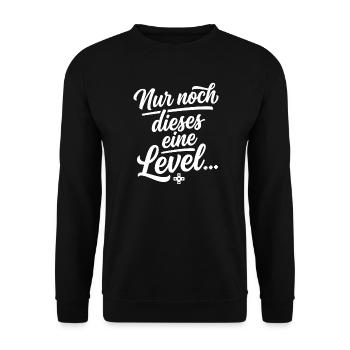 Nur noch dieses eine Level Gamer Geschenk - Unisex Pullover - Schwarz - Vorne - Alina (178cm) & Michal (187cm)